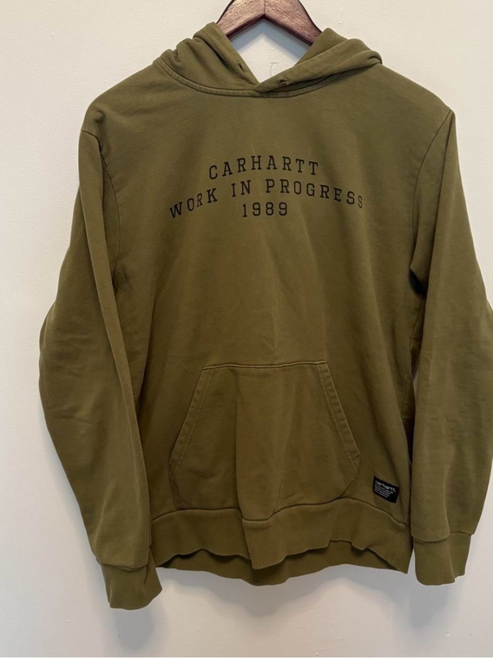 Carhartt Olive Hoodie with Front Pocket and Logo